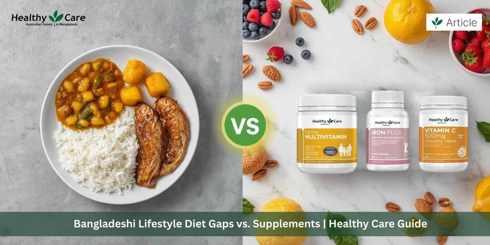 Bangladeshi Lifestyle Diet Gaps vs. Supplements | Healthy Care Guide 2025 Bangladeshi Lifestyle Diet Gaps vs. Supplements | Healthy Care Guide 2025