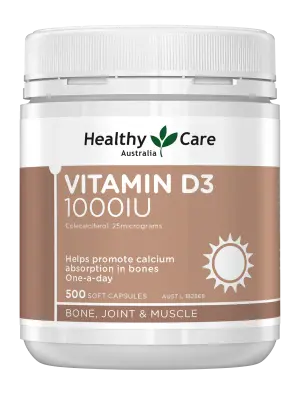 Healthy Care Vitamin D3 1000IU – 500 Capsules