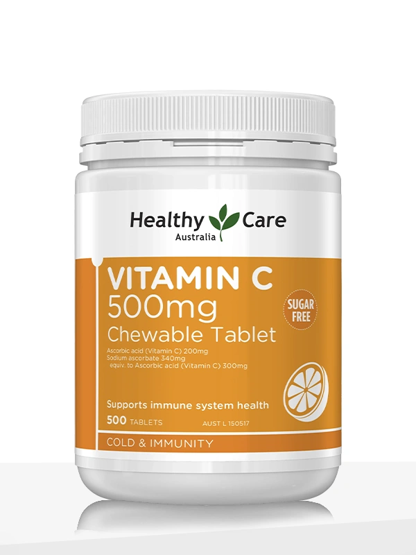 Healthy Care Vitamin C 500mg Chewable – 500 Tablets