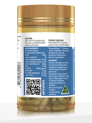 Healthy Care Bilberry and Lutein - 120 Capsules