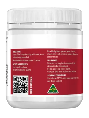 Healthy Care Vitamin E 500IU – 200 Capsules