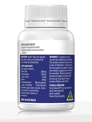 Healthy Care Oyster & Zinc Vitality 60 Capsules