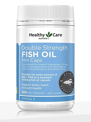 Healthy Care Double Strength Fish Oil Mini Caps - 200 Capsules