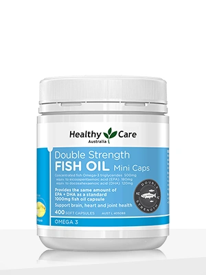 Healthy Care Double Strength Fish Oil Mini Caps - 400 Capsules