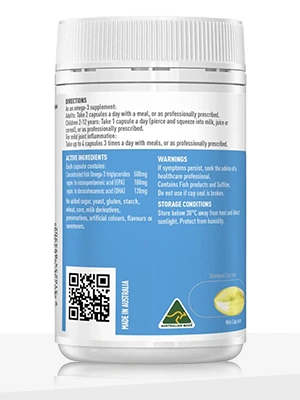 Healthy Care Double Strength Fish Oil Mini Caps - 200 Capsules