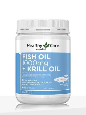 Healthy Care Fish Oil 1000mg + Krill Oil – 400 Capsules