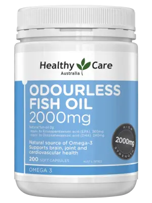 Healthy Care Odourless Fish Oil 2000mg – 200 Capsules