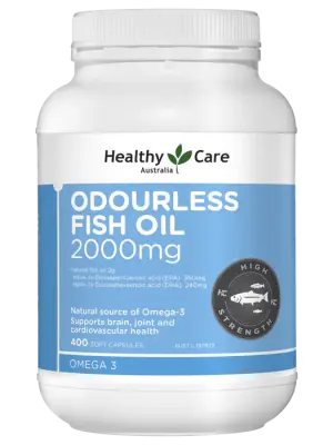 Healthy Care Odourless Fish Oil 2000mg – 400 Capsules
