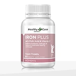 Healthy Care Iron Plus with Folic Acid + Vitamin C – 80 Tablets