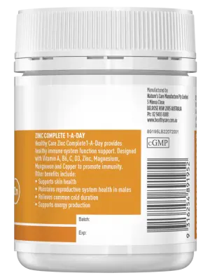 Healthy Care Zinc Complete 1-a-day – 180 Capsules